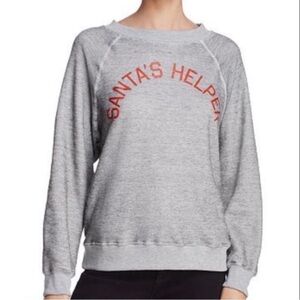 Wildfox Santa's Helper Gray Christmas Sweatshirt Size Small